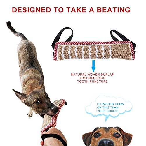 FANTESI Dog Tug Toy Jute Bite Pillow Toy