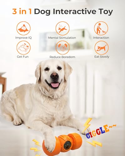 Interactive Rolling Treat Dispenser Puzzle Toy for Dogs