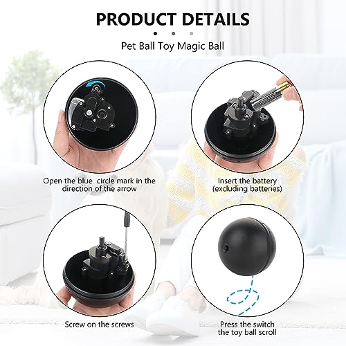 Electric Rolling Ball Interactive Dog Toy with Covers