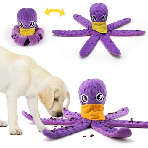 Interactive Snuffle Octopus Puzzle Toy for Medium Large Dogs