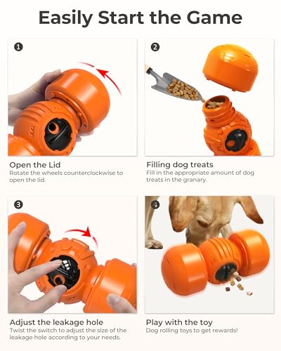 Interactive Rolling Treat Dispenser Puzzle Toy for Dogs