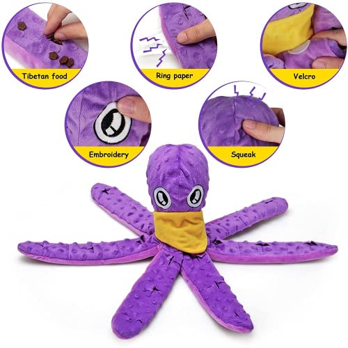 Interactive Snuffle Octopus Puzzle Toy for Medium Large Dogs