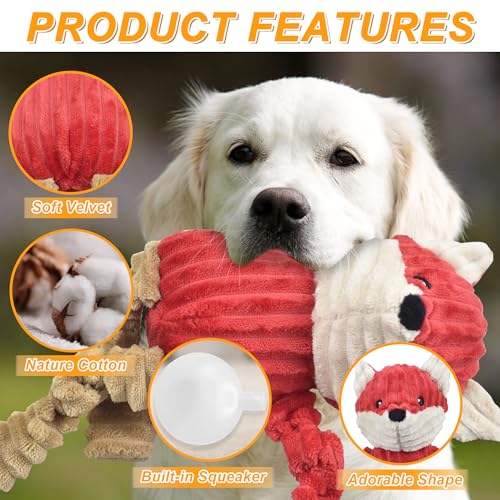 Ousiya 3-Pack Squeaky Plush Dog Toys Bundle