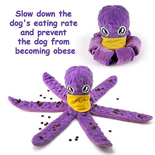Interactive Snuffle Octopus Puzzle Toy for Medium Large Dogs