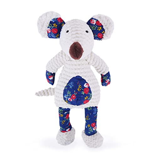 Rosewood Maisie Mouse Dog Toy in White/Blue/Pink/Red