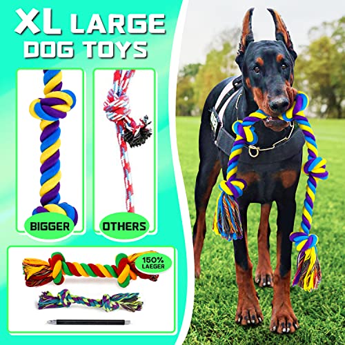 14 Pack XL Indestructible Dog Chew Toys for Aggressive Chewers
