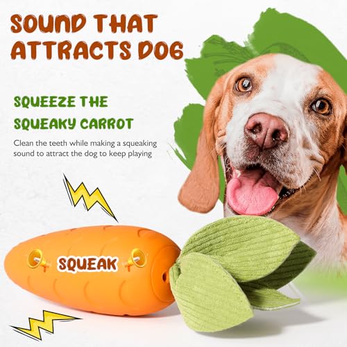Verla Easter Carrot Dog Squeaky Interactive Chew Toy
