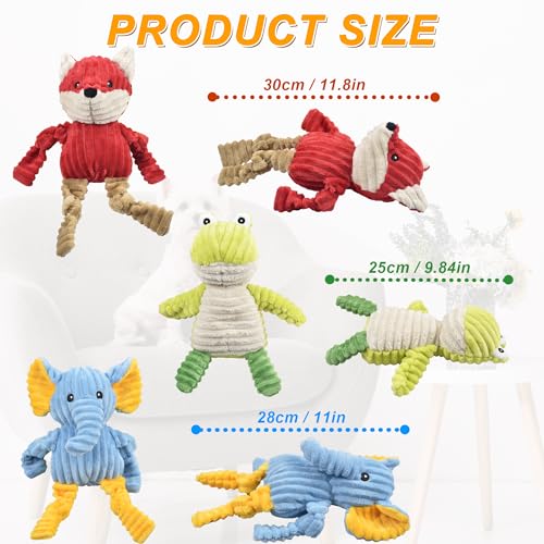 Ousiya 3-Pack Squeaky Plush Dog Toys Bundle