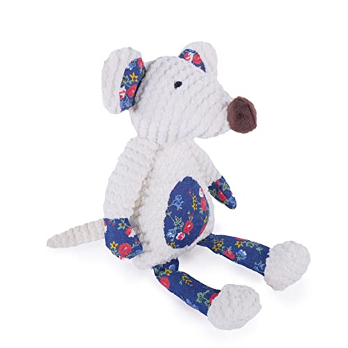 Rosewood Maisie Mouse Dog Toy in White/Blue/Pink/Red