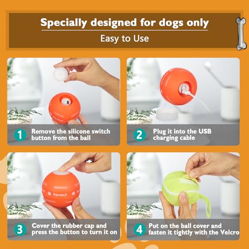 Interactive Motion-Activated Rolling Ball Toy for Small-Medium Dogs