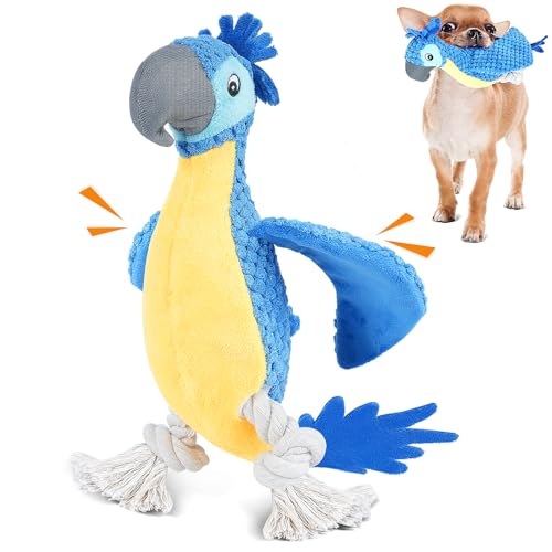 Interactive Plush Squeaky Cockatoo Dog Toy for All Dogs