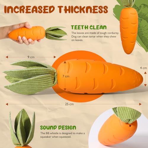 Verla Easter Carrot Dog Squeaky Interactive Chew Toy