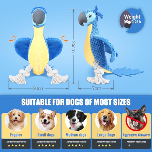 Interactive Plush Squeaky Cockatoo Dog Toy for All Dogs