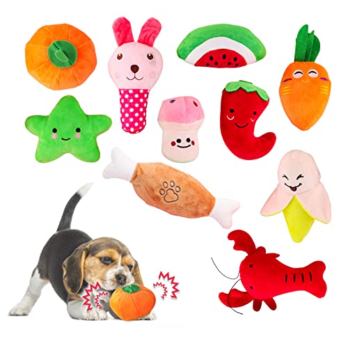 Interactive Plush Dog Toys - Set of 10