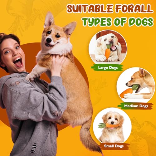 Verla Easter Carrot Dog Squeaky Interactive Chew Toy