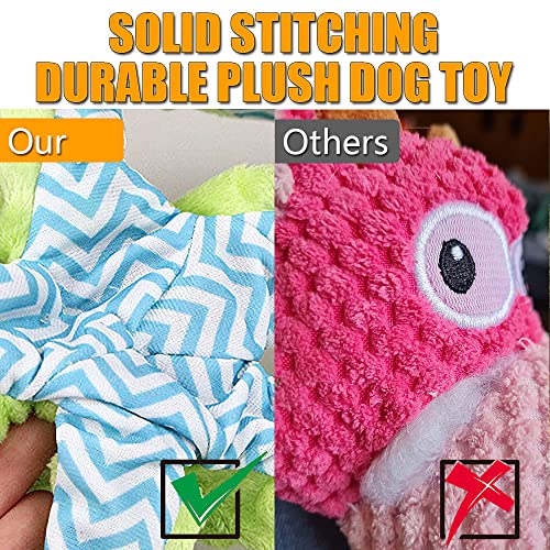 Octopus Squeaky Dog Toys for Boredom, Soft & Durable
