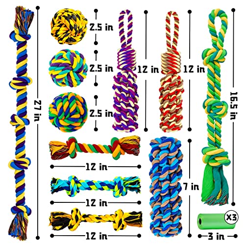 14 Pack XL Indestructible Dog Chew Toys for Aggressive Chewers