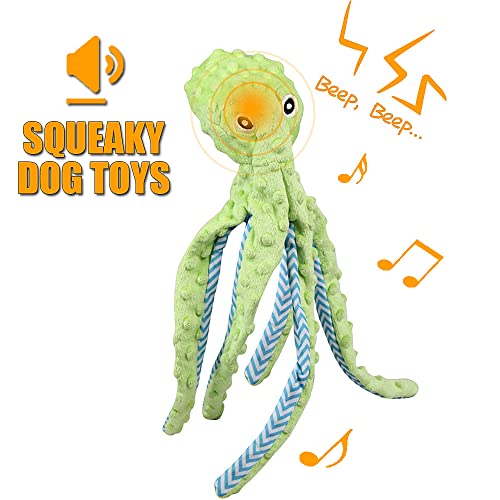 Octopus Squeaky Dog Toys for Boredom, Soft & Durable