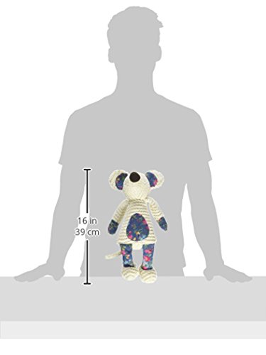 Rosewood Maisie Mouse Dog Toy in White/Blue/Pink/Red