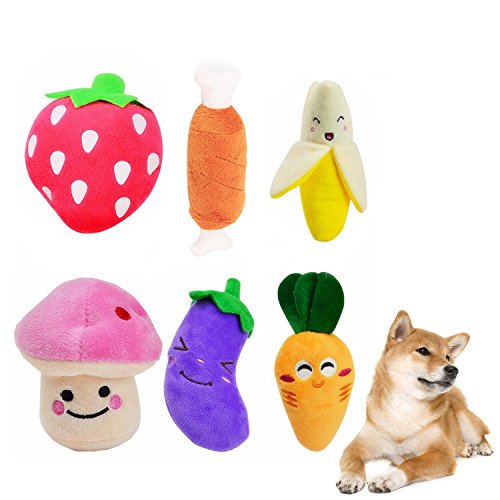 Emwel Squeaky Plush Puppy Toy Set for Small Dogs