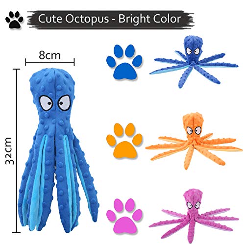 Interactive Squeaky Octopus Dog Chew Toy for Medium/Large Dogs