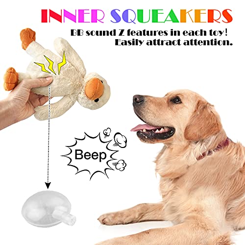 KONKY Plush Squeaky Toys Set for Dogs, 3-Pack