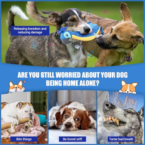 Interactive Plush Squeaky Cockatoo Dog Toy for All Dogs