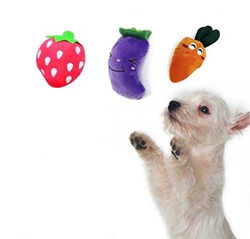 Emwel Squeaky Plush Puppy Toy Set for Small Dogs