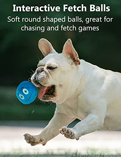 Dog Toys, Soft Plush Chew Balls, Interactive Fetch
