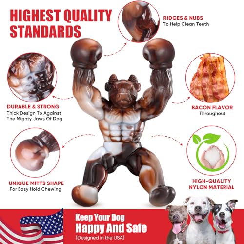 Zinbo Tough Dog Toys for Aggressive Chewers (Dark Brown)