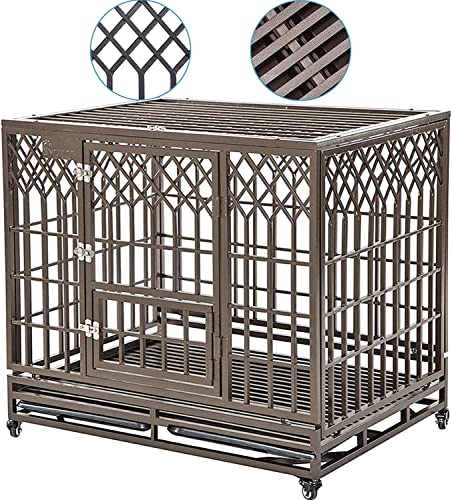 42" Heavy Duty Dog Crate Indoor/Outdoor Metal Kennel