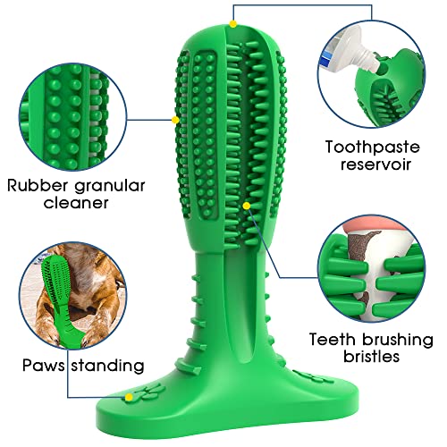 RUCACIO Tough Durable Dog Chew Toothbrush Toy Set