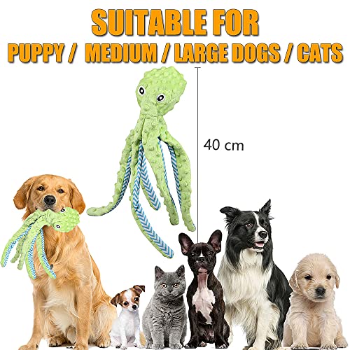Octopus Squeaky Dog Toys for Boredom, Soft & Durable