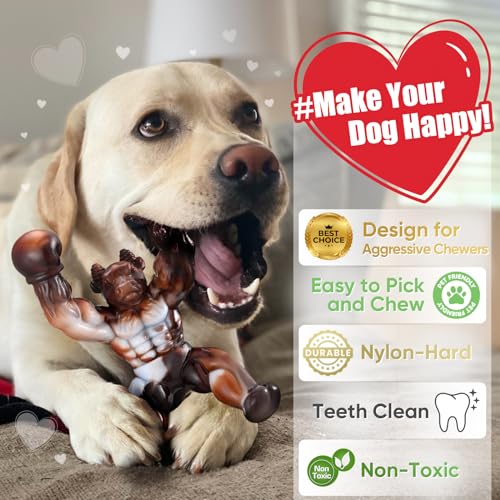 Zinbo Tough Dog Toys for Aggressive Chewers (Dark Brown)