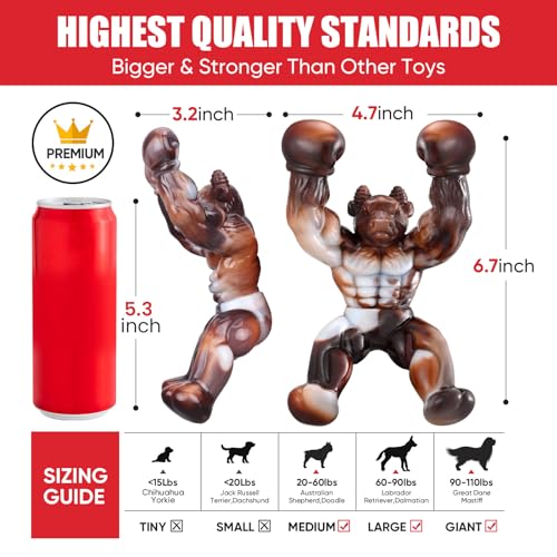 Zinbo Tough Dog Toys for Aggressive Chewers (Dark Brown)