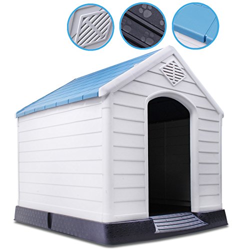 Large durable plastic dog kennel for indoors and outdoors