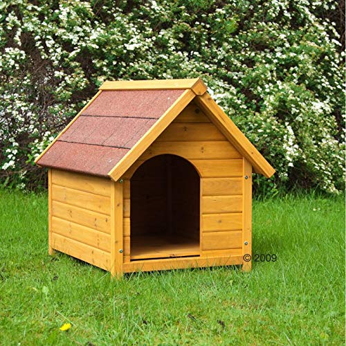 Medium Wooden Outdoor Dog Kennel with Wide Overhang