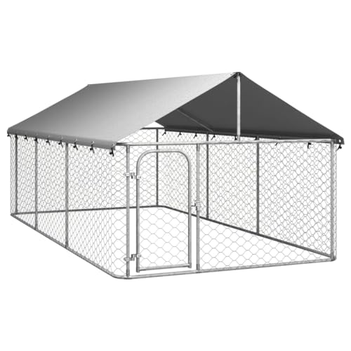 vidaXL Outdoor Dog Kennel with Roof Patio Run