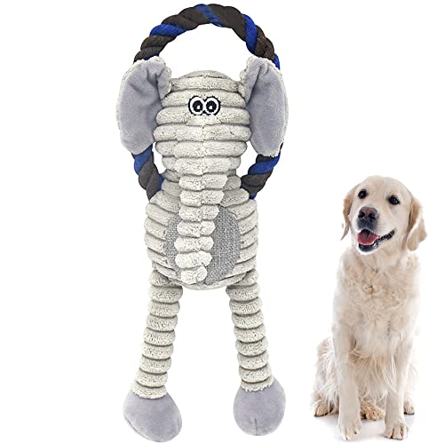 Elephant Plush Squeaky Dog Rope Toy