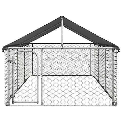 vidaXL Outdoor Dog Kennel with Roof Patio Run