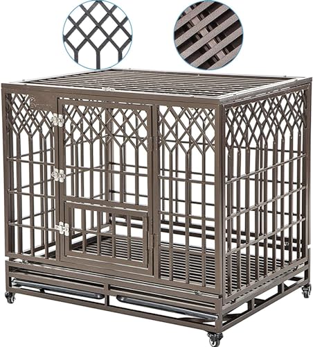 42" Heavy Duty Dog Crate Indoor/Outdoor Metal Kennel