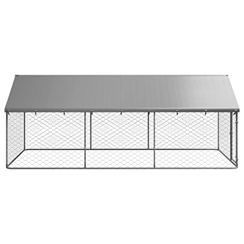 vidaXL Outdoor Dog Kennel with Roof Patio Run