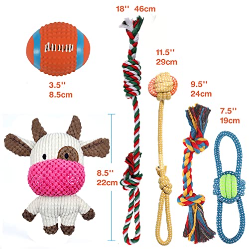 Sundrawy Dog Toy Set: Chew, Squeak, Tug, Clean