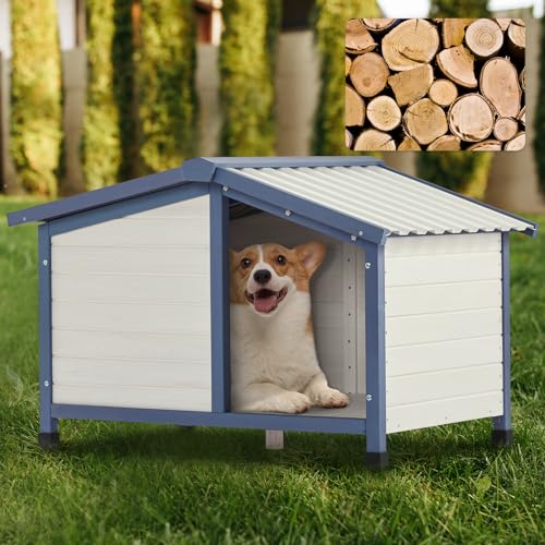 Petsfit Outdoor Wooden Dog House with Waterproof Roof