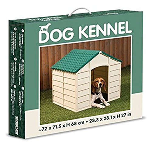 Durable Plastic Dog Kennel - Beige Green Color