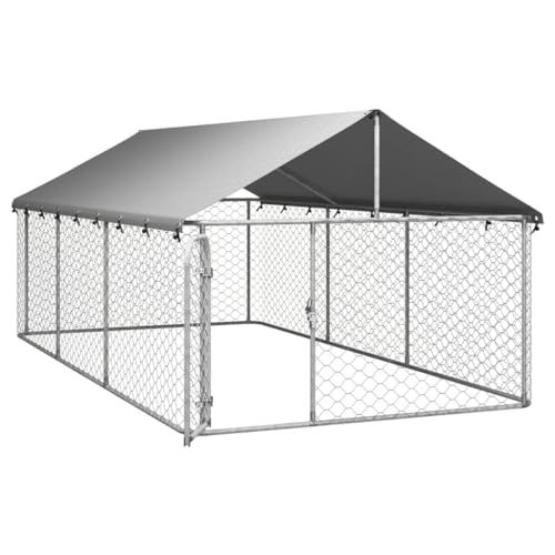 vidaXL Outdoor Dog Kennel with Roof Patio Run