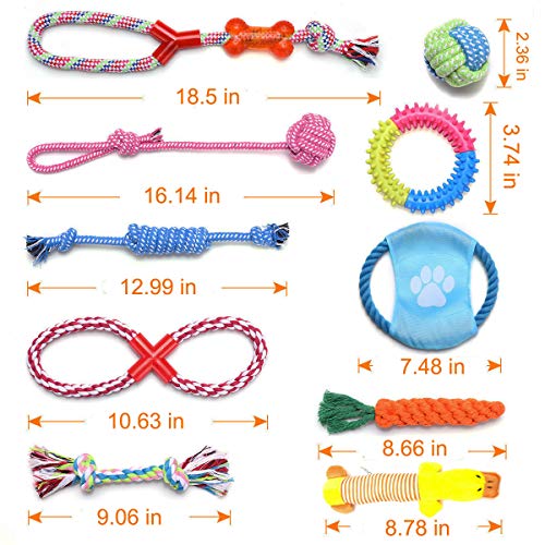 Natural Cotton Rope Dog Toy Bundle for Small/Medium Dogs