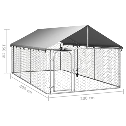 vidaXL Outdoor Dog Kennel with Roof Patio Run