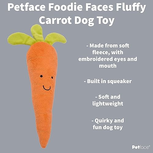 Petface Fluffy Carrot Dog Toy