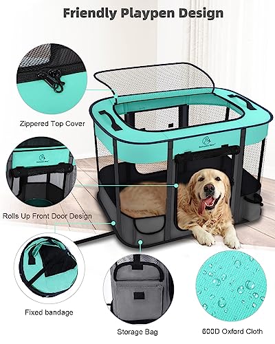 Portable Foldable Pet Playpen for Dogs and Cats